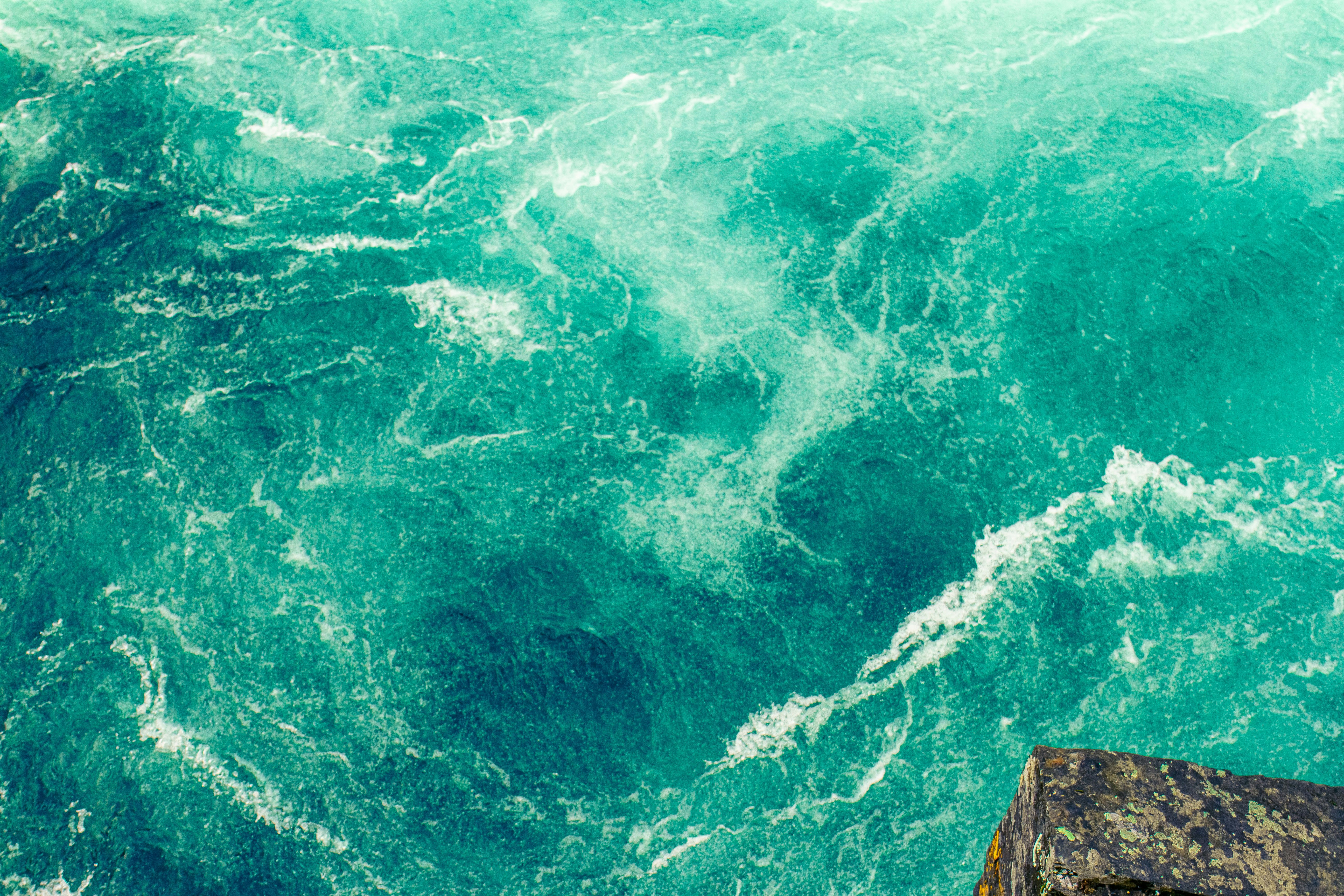 aerial view of blue ocean water